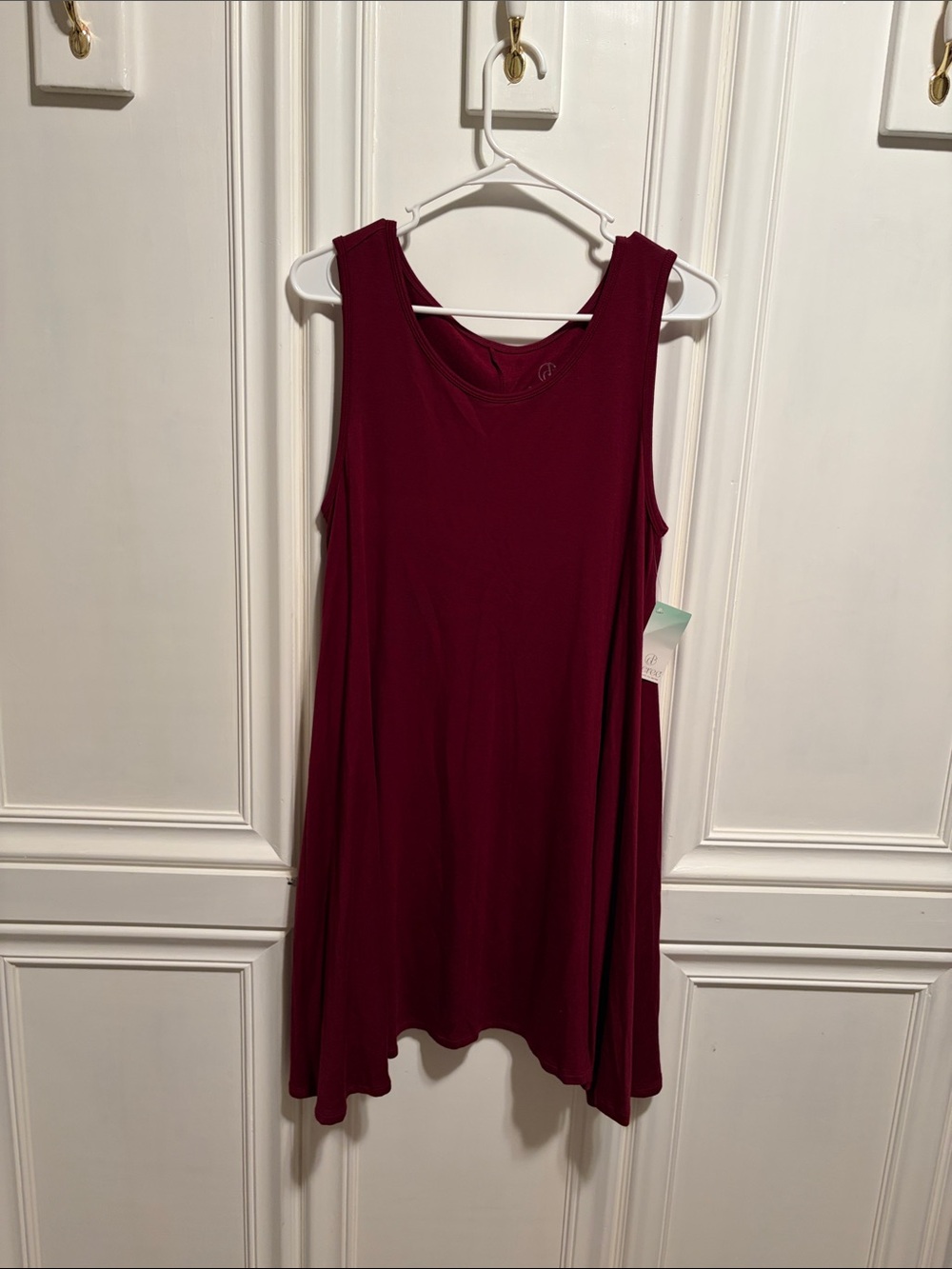 Decree Sleeveless Swing Mini Dress in Deep Berry